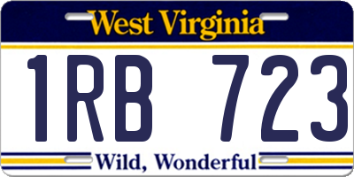 WV license plate 1RB723