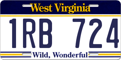 WV license plate 1RB724
