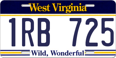 WV license plate 1RB725
