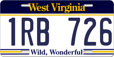 WV license plate 1RB726