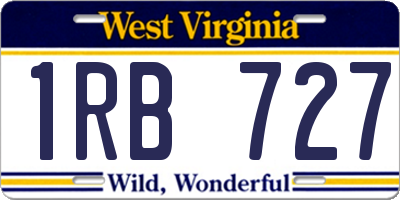 WV license plate 1RB727