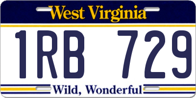 WV license plate 1RB729
