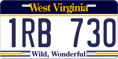 WV license plate 1RB730