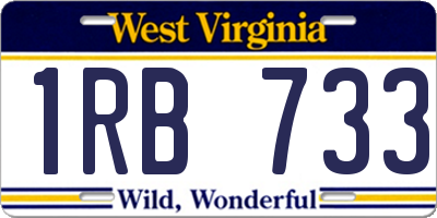 WV license plate 1RB733
