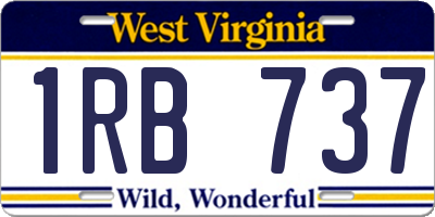 WV license plate 1RB737