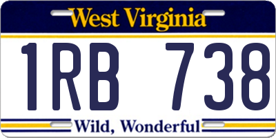 WV license plate 1RB738
