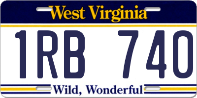 WV license plate 1RB740