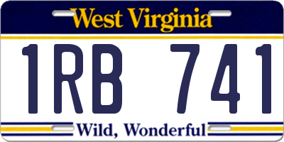 WV license plate 1RB741
