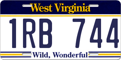 WV license plate 1RB744
