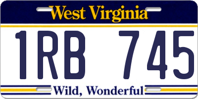 WV license plate 1RB745