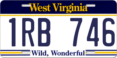WV license plate 1RB746