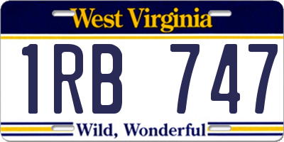 WV license plate 1RB747