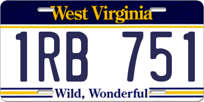 WV license plate 1RB751