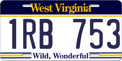WV license plate 1RB753