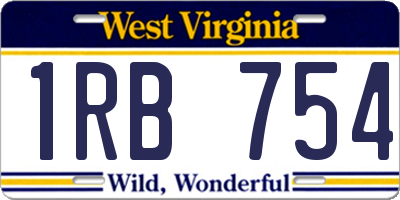 WV license plate 1RB754