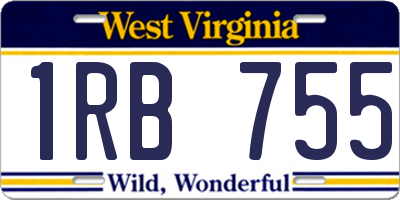 WV license plate 1RB755