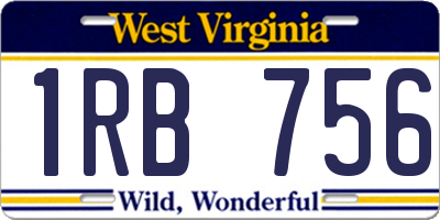 WV license plate 1RB756