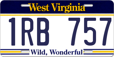 WV license plate 1RB757