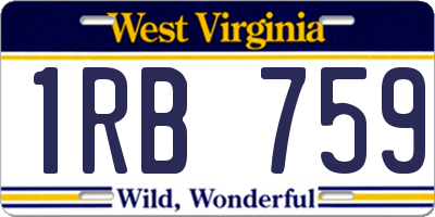 WV license plate 1RB759