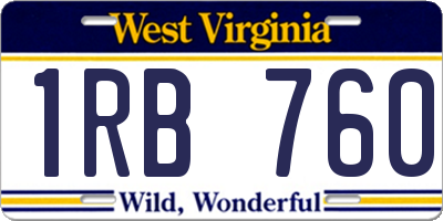 WV license plate 1RB760