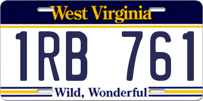 WV license plate 1RB761