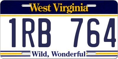 WV license plate 1RB764