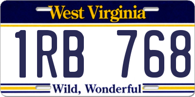 WV license plate 1RB768