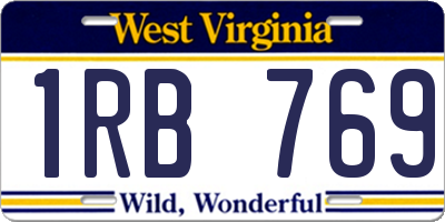 WV license plate 1RB769