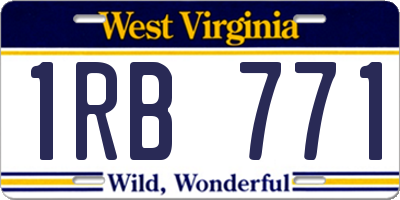 WV license plate 1RB771
