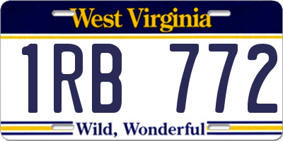 WV license plate 1RB772