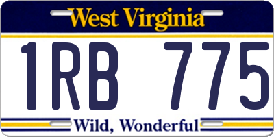 WV license plate 1RB775