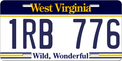 WV license plate 1RB776