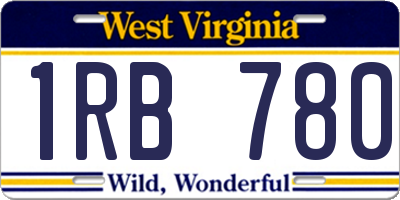 WV license plate 1RB780