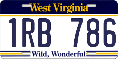WV license plate 1RB786