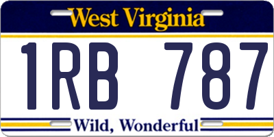 WV license plate 1RB787