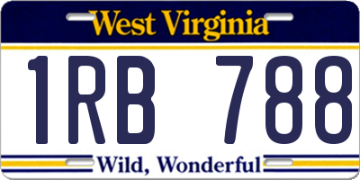 WV license plate 1RB788