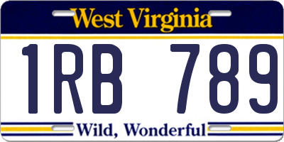 WV license plate 1RB789