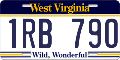 WV license plate 1RB790