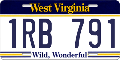 WV license plate 1RB791