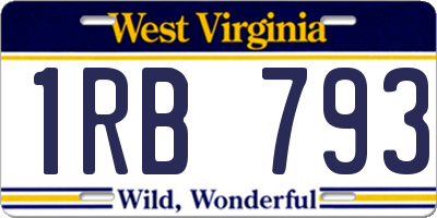 WV license plate 1RB793