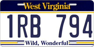 WV license plate 1RB794