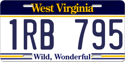 WV license plate 1RB795