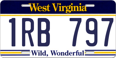 WV license plate 1RB797