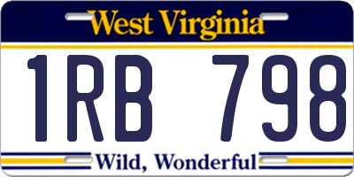 WV license plate 1RB798