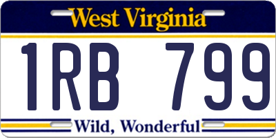 WV license plate 1RB799