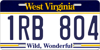 WV license plate 1RB804