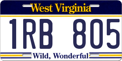 WV license plate 1RB805