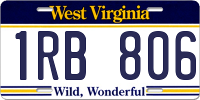 WV license plate 1RB806