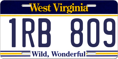 WV license plate 1RB809