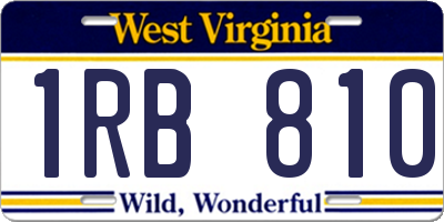 WV license plate 1RB810